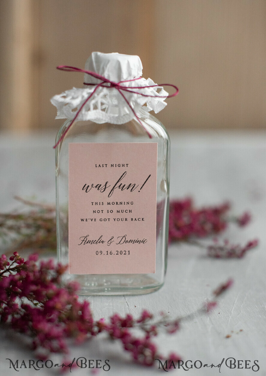 WEDDING FAVORS wedding hangover kits cute wedding favor cards, hangover kit and regret nothing gifts for guests,