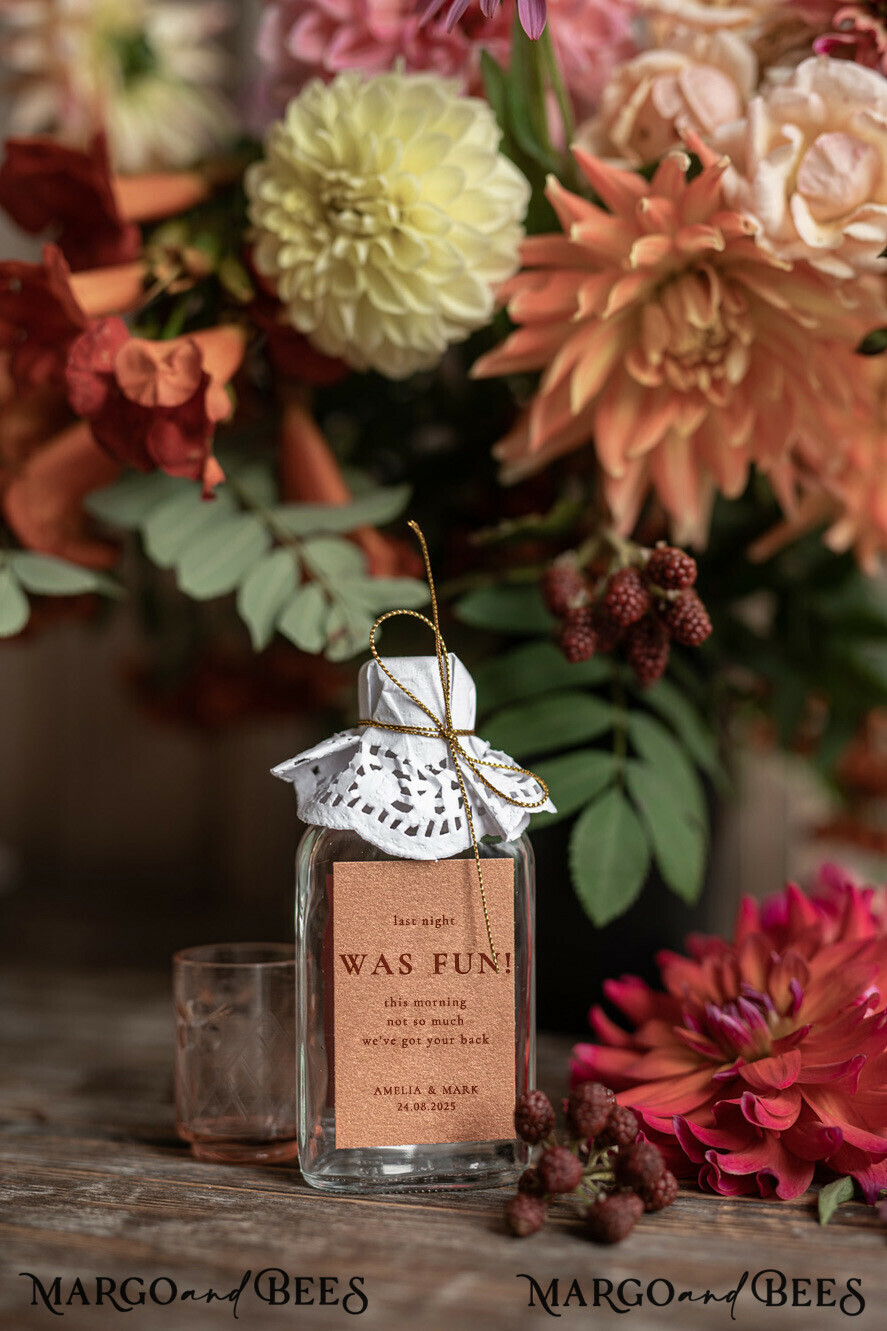 WEDDING FAVORS wedding hangover kits wedding favor, small bottle hangover kit
