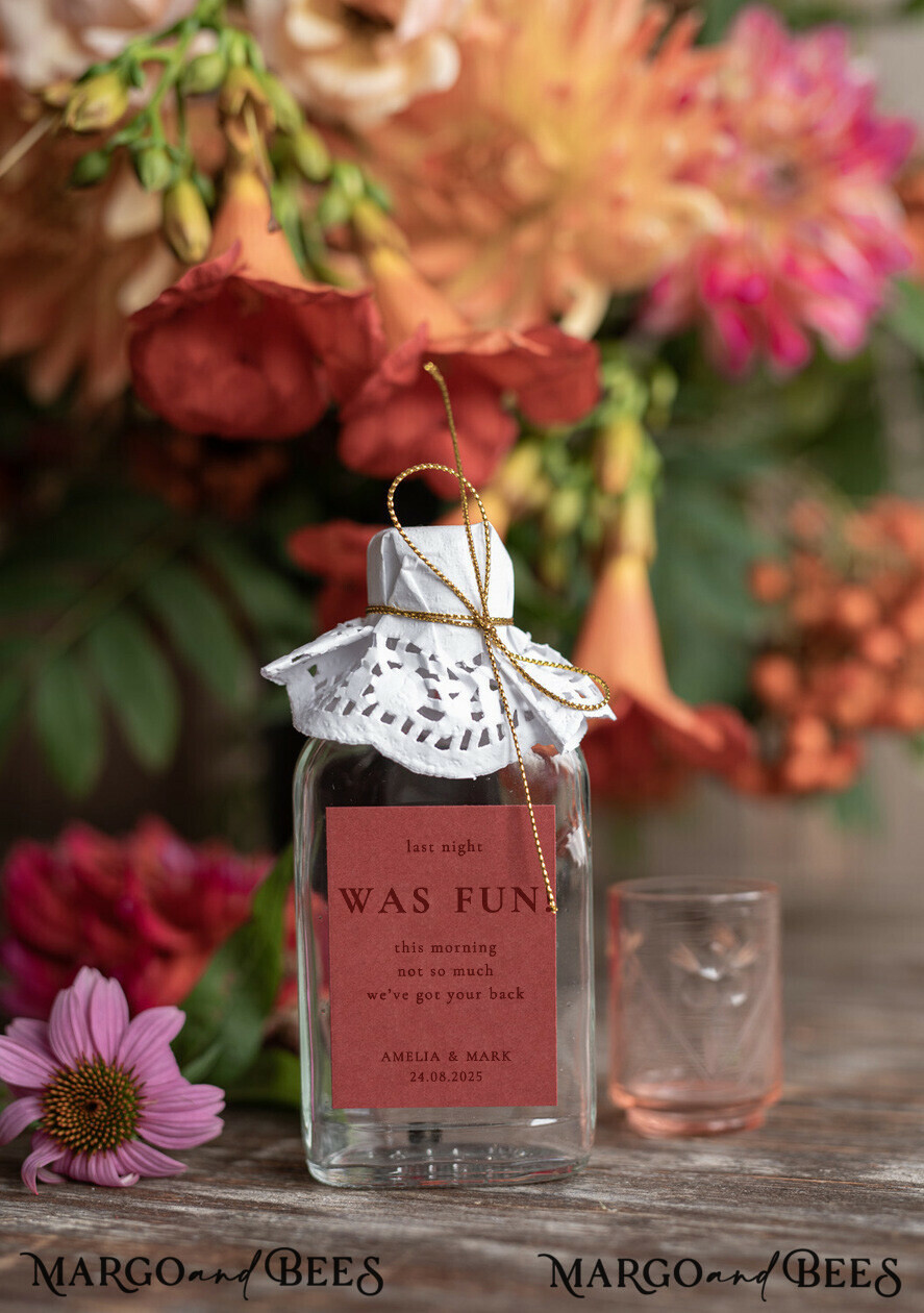WEDDING FAVORS wedding hangover kits wedding favor, small bottle hangover kit