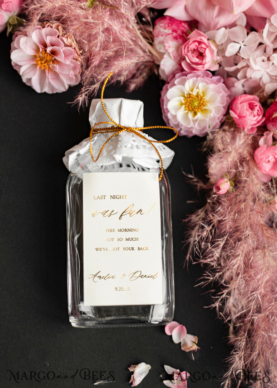 WEDDING FAVORS wedding hangover kits Wedding Favor, Hangover Bottle, Glass Bottle with your Text, Wedding Present