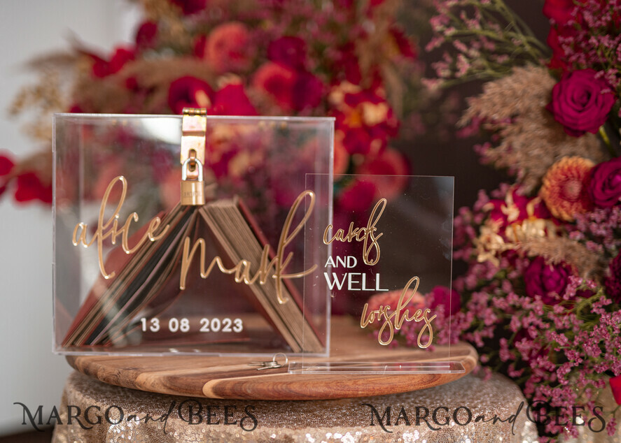 CARD BOXES acrylic Cards box Elegant Clear wedding Set acrylic card box with Lock and sign cards & gifts, Personalized Wedding Card Box, Clear Card Box, Wedding Card Box with Lid, Wedding Money Box, Wedding Card Holder