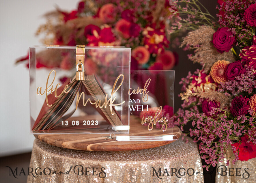 CARD BOXES acrylic Cards box Elegant Clear wedding Set acrylic card box with Lock and sign cards & gifts, Personalized Wedding Card Box, Clear Card Box, Wedding Card Box with Lid, Wedding Money Box, Wedding Card Holder