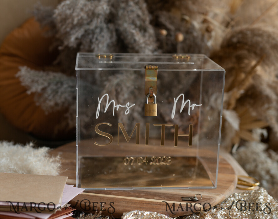 CARD BOXES acrylic Cards box Elegant Clear wedding Set acrylic card box with Lock and sign cards & gifts, Personalized Wedding Card Box, Clear Card Box, Wedding Card Box with Lid, Wedding Money Box, Wedding Card Holder