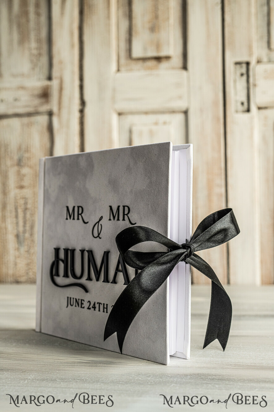 WEDDING GUEST BOOKS Instax Instant Photo Book black & white Velvet Acrylic Wedding Guest Book Personalised & sign set, Velvet elegant Instant Photo Book Boho Elegant Instax Guestbook