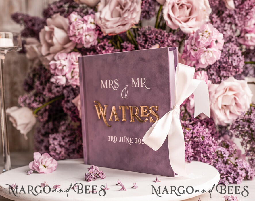 WEDDING GUEST BOOKS Instax Instant Photo Book Mauve Gold Acrylic Wedding Guest Book Personalised, Velvet Dusty Rose Instant Photo Book Boho Elegant Instax Wedding Photo Guestbook