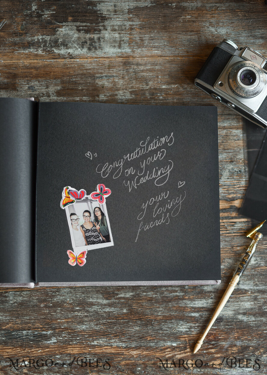 WEDDING GUEST BOOKS Instax Instant Photo Book Velvet Personalized Guest Book with Velvet Box