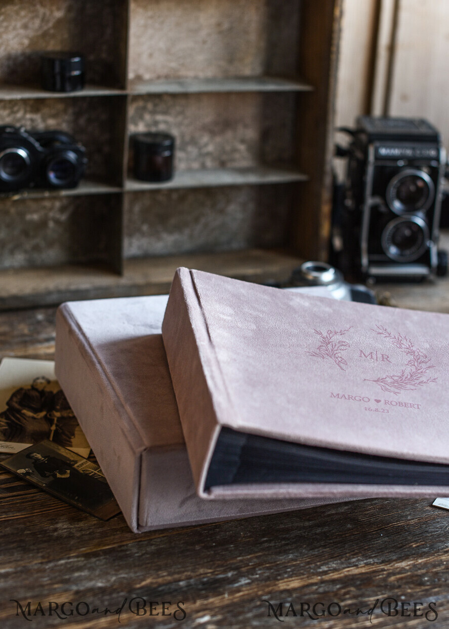 WEDDING GUEST BOOKS Instax Instant Photo Book Velvet Personalized Guest Book with Velvet Box