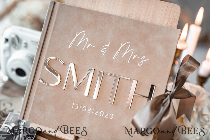 WEDDING GUEST BOOKS Instax Instant Photo Book Wedding Guest Book Personalised, Velvet Instant Photo Book Boho Elegant Instax Wedding Photo Guestbook