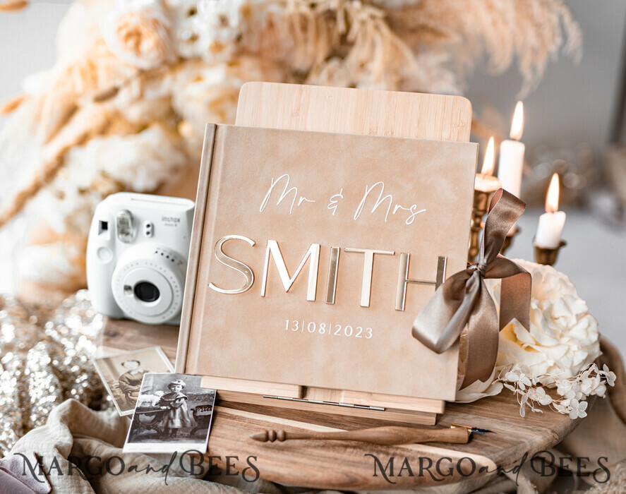 WEDDING GUEST BOOKS Instax Instant Photo Book Wedding Guest Book Personalised, Velvet Instant Photo Book Boho Elegant Instax Wedding Photo Guestbook