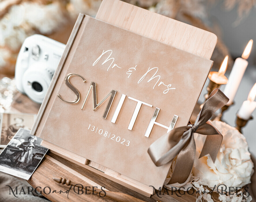 WEDDING GUEST BOOKS Instax Instant Photo Book Wedding Guest Book Personalised, Velvet Instant Photo Book Boho Elegant Instax Wedding Photo Guestbook