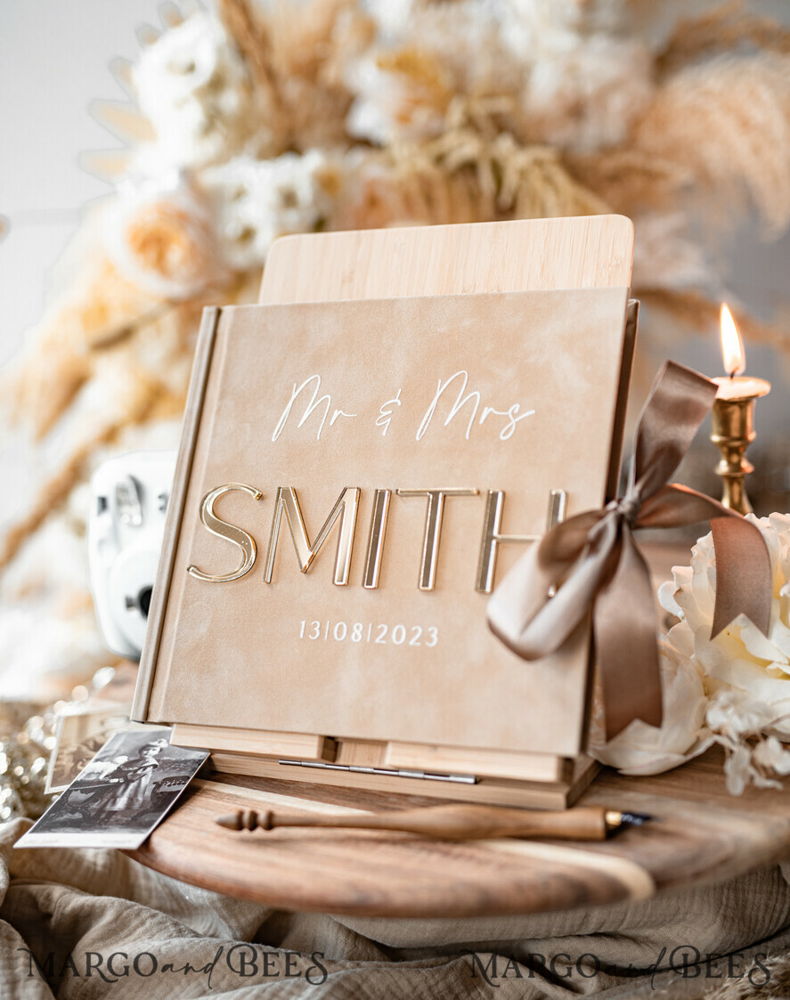 WEDDING GUEST BOOKS Instax Instant Photo Book Wedding Guest Book Personalised, Velvet Instant Photo Book Boho Elegant Instax Wedding Photo Guestbook