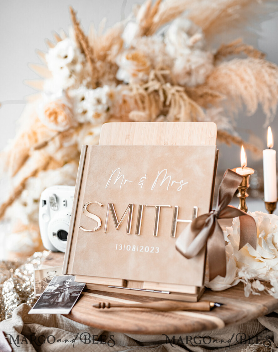 WEDDING GUEST BOOKS Instax Instant Photo Book Wedding Guest Book Personalised, Velvet Instant Photo Book Boho Elegant Instax Wedding Photo Guestbook