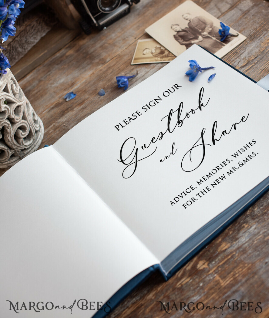 WEDDING GUEST BOOKS Instax Instant Photo Book Presonalised Blue Wedding Guest Book, Instant Wedding Photo Book Instax • Velvet Wedding Photo Guestbook