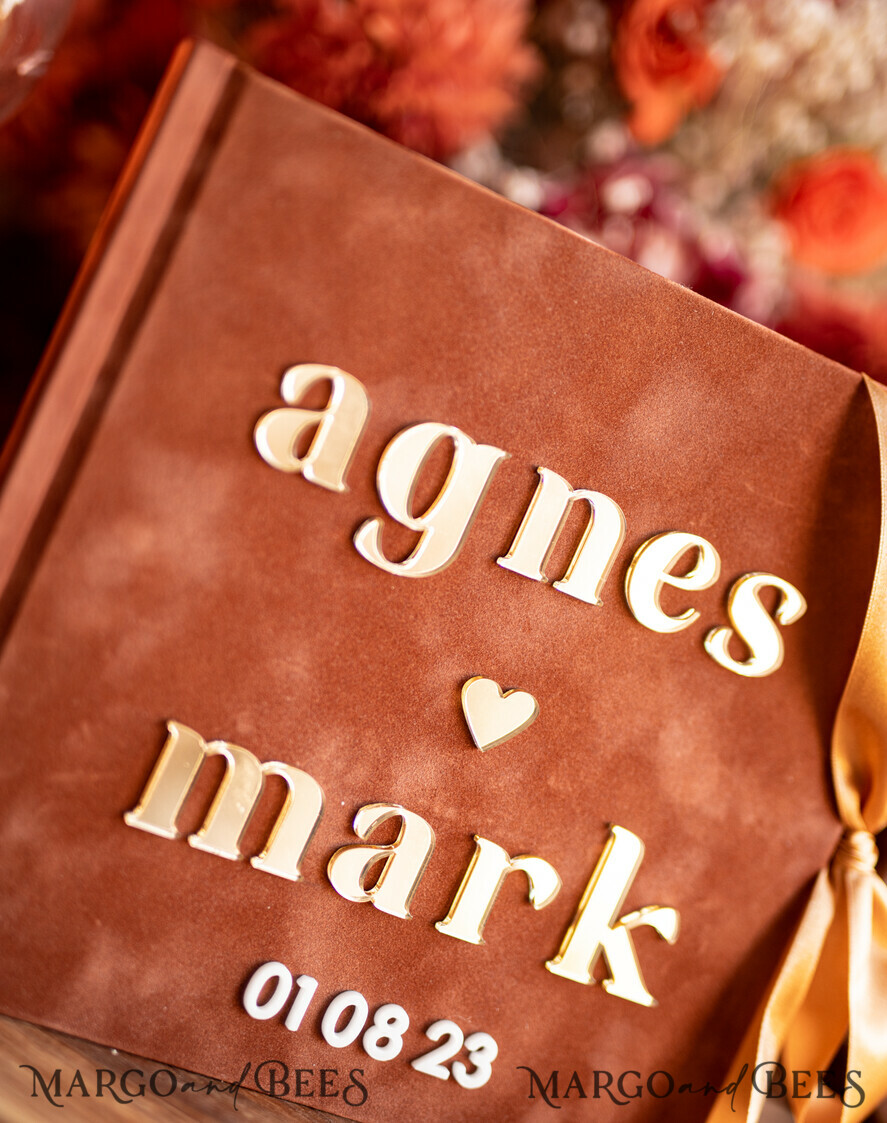 WEDDING GUEST BOOKS Instax Instant Photo Book Fall Terracotta Gold Acrylic Wedding Guest Book Personalised, Velvet Rust Instant Photo Book Boho Elegant Instax Wedding Photo Guestbook