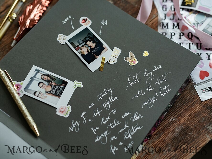 WEDDING GUEST BOOKS Instax Instant Photo Book Presonalised Wedding Guest Book, Velvet Personalized Wedding Album • Vintage Flowers Photo Booth Book