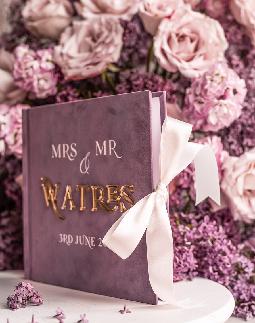 WEDDING GUEST BOOKS Instax Instant Photo Book Mauve Gold Acrylic Wedding Guest Book Personalised, Velvet Dusty Rose Instant Photo Book Boho Elegant Instax Wedding Photo Guestbook