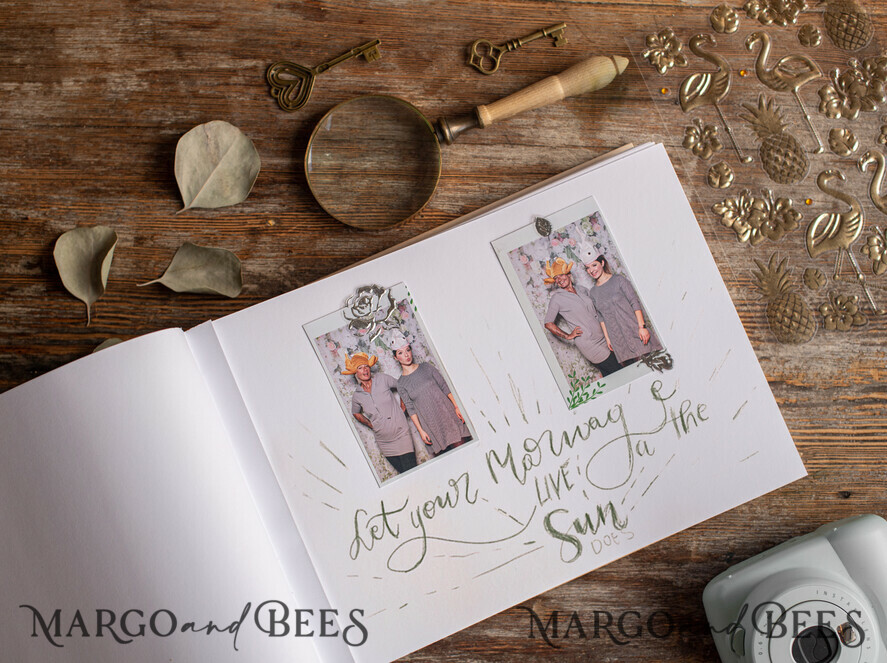 WEDDING GUEST BOOKS Instax Instant Photo Book We Do Wooden Wedding GuestBook, Wood Engraved Personalized Wedding Album • Rustic Photo Booth Book