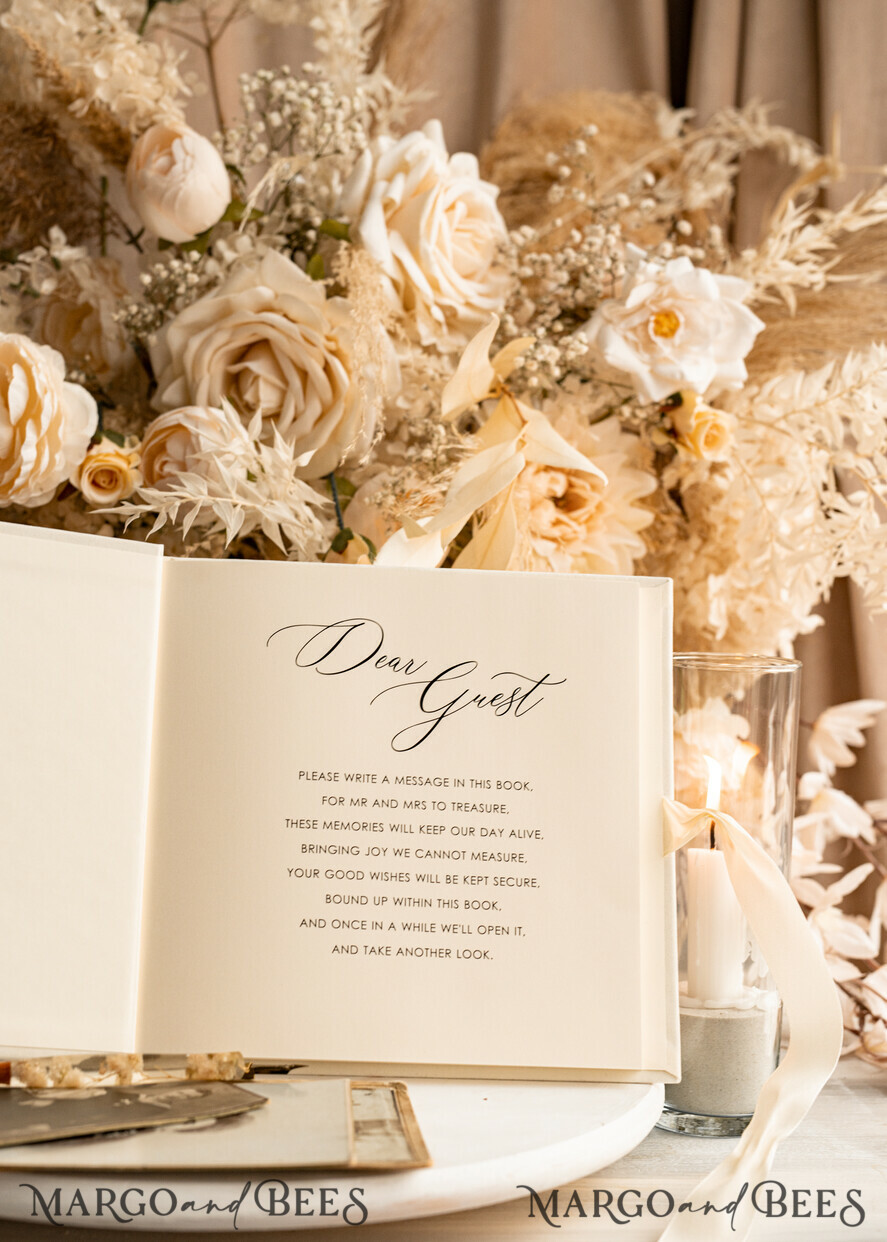 WEDDING GUEST BOOKS Instax Instant Photo Book Ivory Gold Acrylic Wedding Guest Book Personalised & sign set, Velvet Instant Photo Book Boho Elegant Instax Wedding Photo Guestbook