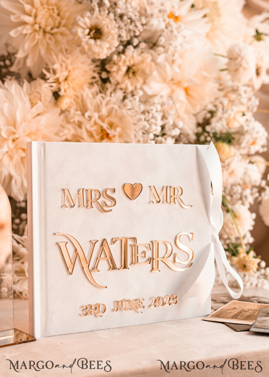 WEDDING GUEST BOOKS Instax Instant Photo Book Pure White Gold Acrylic Wedding Guest Book Personalised and sign set, Velvet Instant Photo Book Boho Elegant Instax Wedding Photo Guestbook