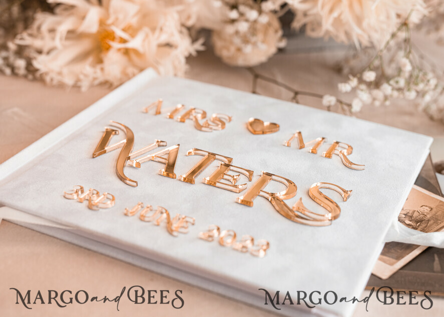 WEDDING GUEST BOOKS Instax Instant Photo Book Pure White Gold Acrylic Wedding Guest Book Personalised and sign set, Velvet Instant Photo Book Boho Elegant Instax Wedding Photo Guestbook