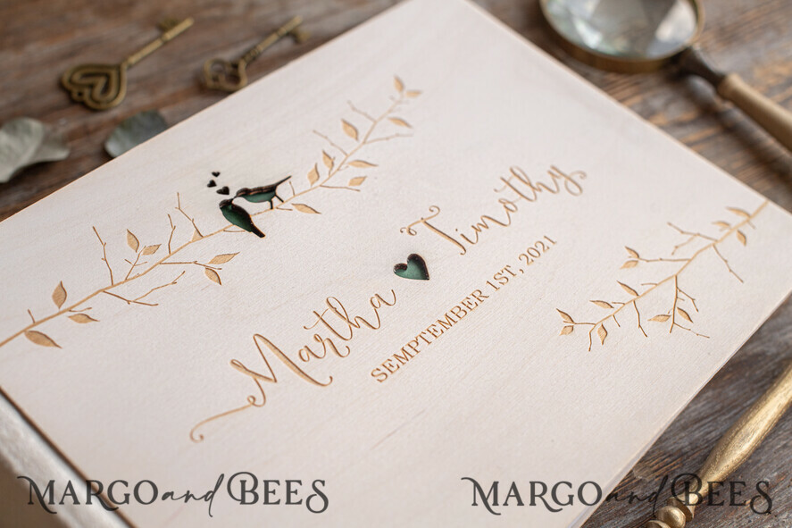 WEDDING GUEST BOOKS Instax Instant Photo Book Presonalised Wedding Guest Book, Wooden Instant Photo Book • LoveBirds Rustic Instax Wedding Photo Guestbook