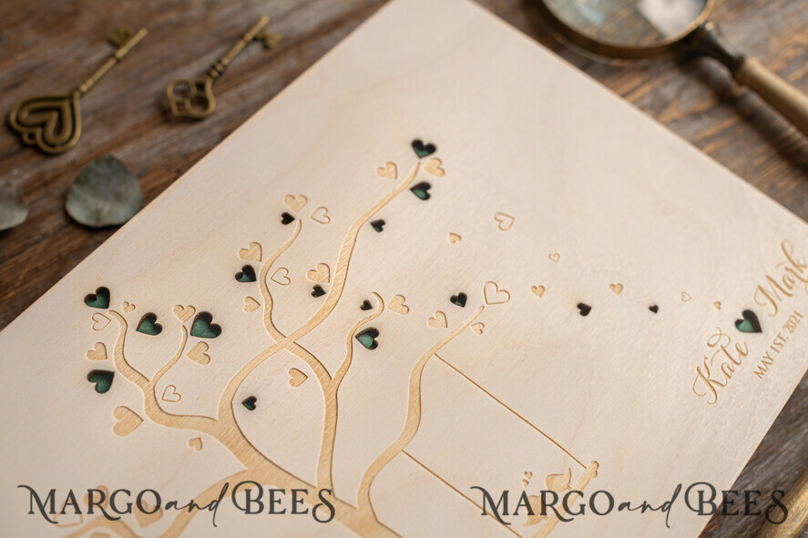WEDDING GUEST BOOKS Instax Instant Photo Book Wooden Engraved Presonalised Wedding Guest Book,Wood Rustic Instant Photo Book• Lovebirds Instax Wedding Photo Guestbook