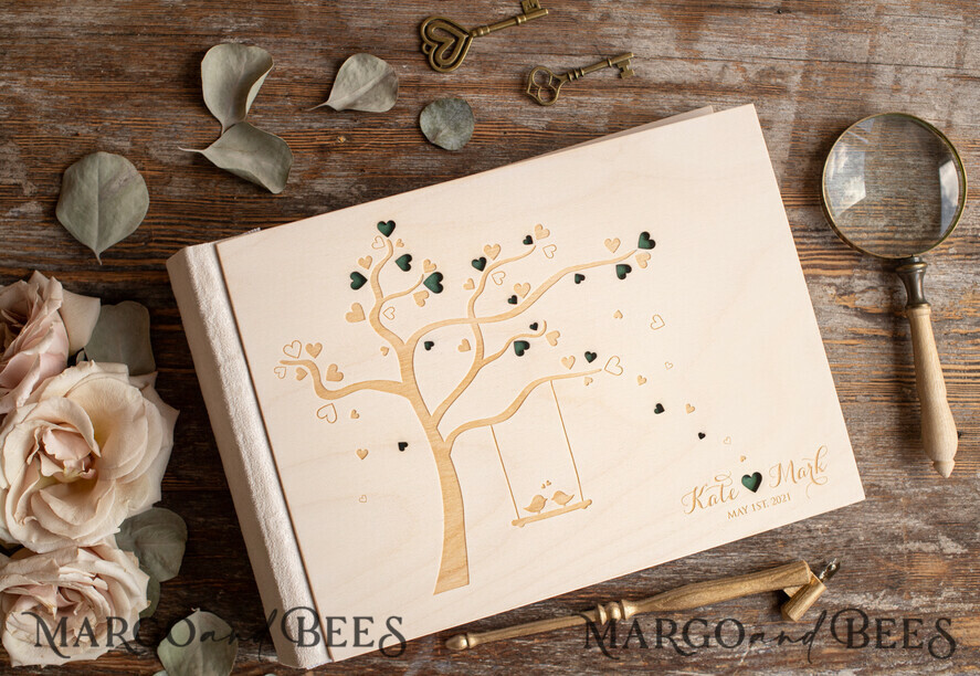 WEDDING GUEST BOOKS Instax Instant Photo Book Wooden Engraved Presonalised Wedding Guest Book,Wood Rustic Instant Photo Book• Lovebirds Instax Wedding Photo Guestbook