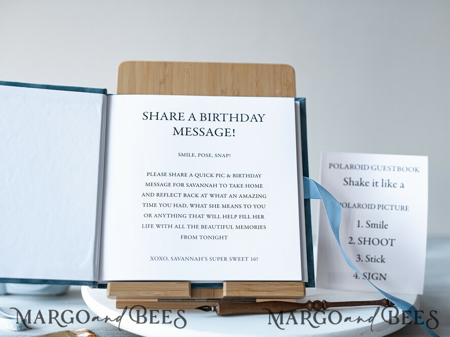 WEDDING GUEST BOOKS Instax Instant Photo Book Sweet 16 Guest Book Personalised, Velvet Instant Photo Book Boho Elegant Instax Sweet 16 Photo Guestbook