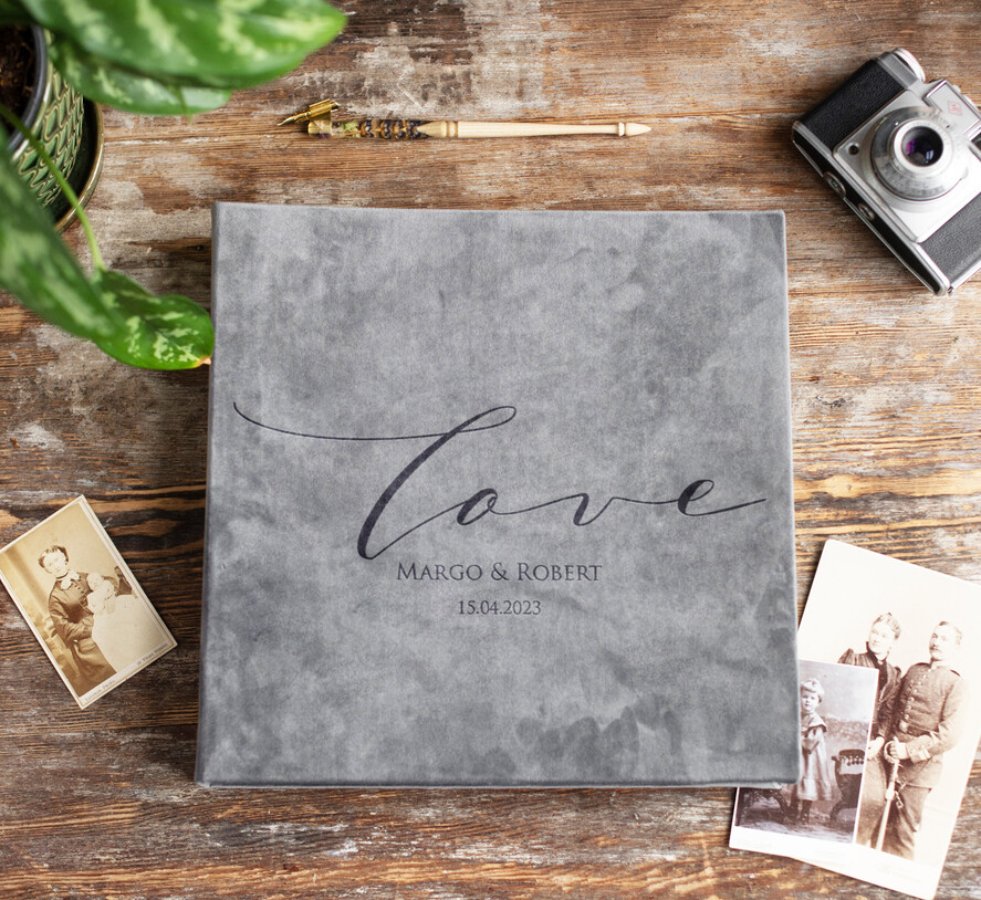 WEDDING GUEST BOOKS Instax Instant Photo Book Wedding Guest Book Personalised, Velvet Grey Instant Photo Book, Custom Elegant Instax Wedding Photo Guestbook