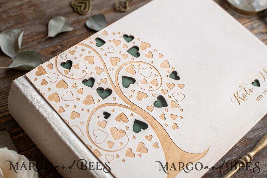 WEDDING GUEST BOOKS Instax Instant Photo Book Rustic Presonalised Wedding GuestBook, Wooden Personalized Wedding Album•Wood Engraved Photo Booth Book