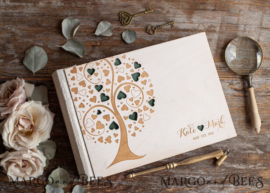 WEDDING GUEST BOOKS Instax Instant Photo Book Rustic Presonalised Wedding GuestBook, Wooden Personalized Wedding Album•Wood Engraved Photo Booth Book