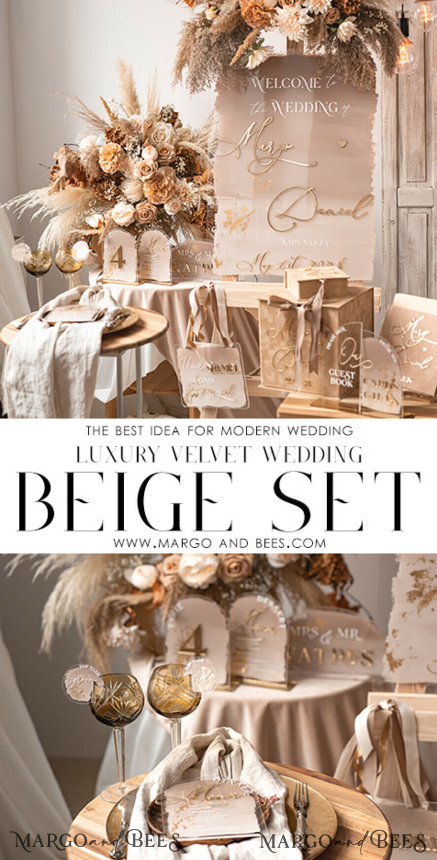 WEDDING GUEST BOOKS Instax Instant Photo Book Wedding Beige Guest Book Personalised and sign set, Velvet Instant Photo Book Boho Elegant Instax Wedding Photo Guestbook