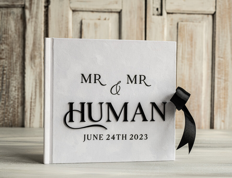 WEDDING GUEST BOOKS Instax Instant Photo Book White Velvet and Black Acrylic Wedding Guest Book Personalised, Velvet White Instant Photo Book Boho Elegant Instax Wedding Photo Guestbook, BWs