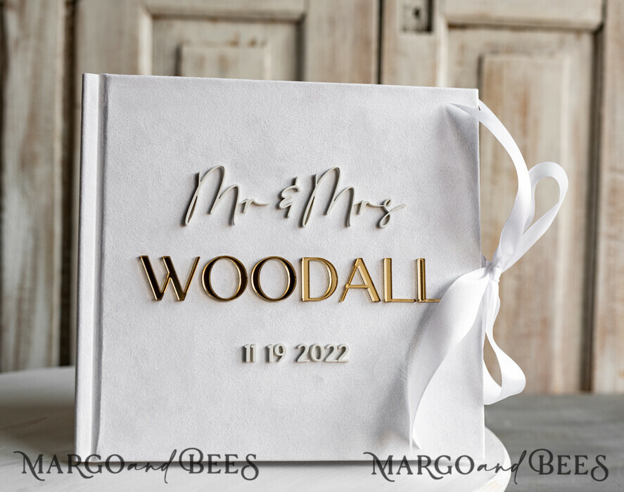 WEDDING GUEST BOOKS Instax Instant Photo Book Pure White Gold Acrylic Wedding Guest Book Personalised and sign set, Velvet white Instant Photo Book Boho Elegant Instax Wedding Photo Guestbook