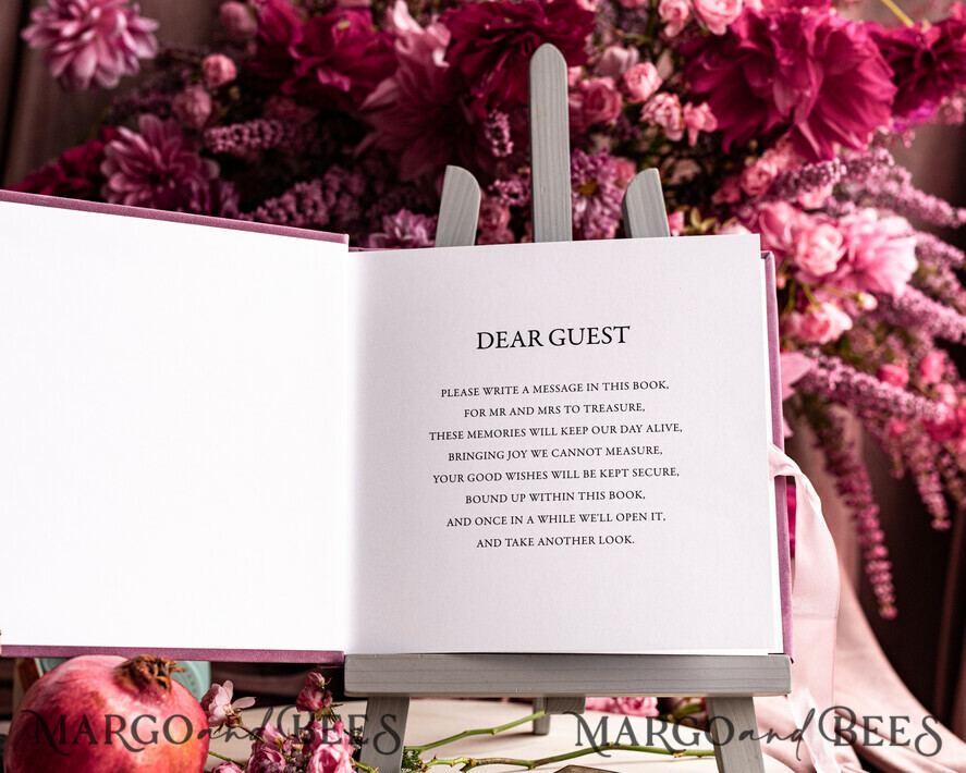 WEDDING GUEST BOOKS Instax Instant Photo Book Mauve Gold Acrylic Wedding Guest Book Personalised and sign set, Velvet dusty Rose Instant Photo Book Boho Elegant Instax Wedding Photo Guestbook