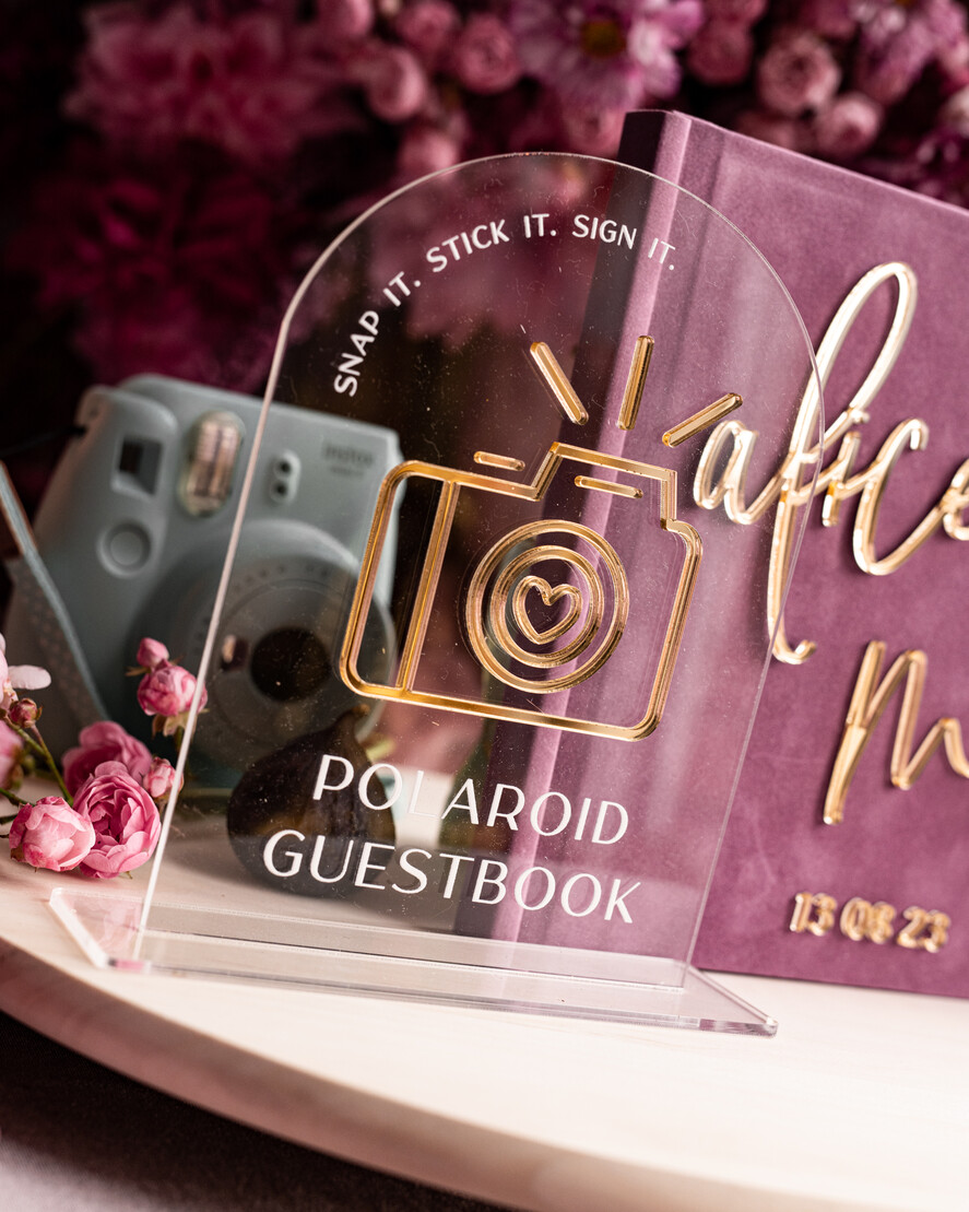 WEDDING GUEST BOOKS Instax Instant Photo Book Mauve Gold Acrylic Wedding Guest Book Personalised and sign set, Velvet dusty Rose Instant Photo Book Boho Elegant Instax Wedding Photo Guestbook