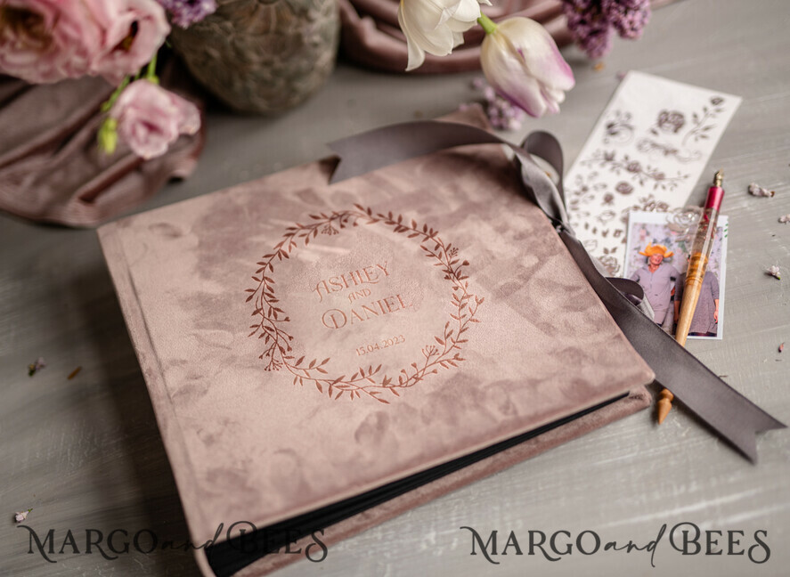 WEDDING GUEST BOOKS Instax Instant Photo Book Presonalised Wedding Guest Book, Velvet Personalized Wedding Phoro Guest Book• Velvet Photo Booth Book