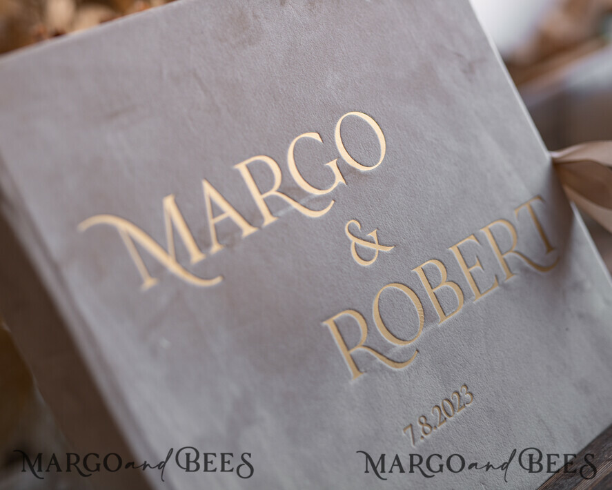 WEDDING GUEST BOOKS Instax Instant Photo Book Luxury Wedding Guest Book, Velvet beige and Gold Personalized Wedding Guest Book, Wedding guest book ideas