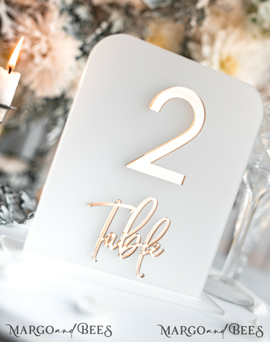 TABLE DECOR SIGNS Acrylic table decor Numbers Acrylic Frozen Table Numbers, Frosted Acrylic And Gold Sign,3D Gold Plexi Table Numbers, Luxury Wedding Table Decor, Wedding Signage Golden Mirror Table Numbers