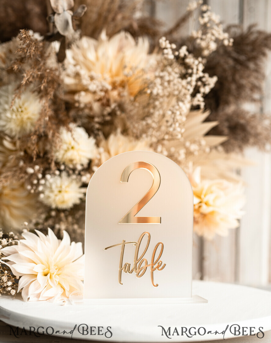 TABLE DECOR SIGNS Acrylic table decor Numbers Acrylic Arched Table Numbers, Frozen Acrylic And Gold Signs, Gold Plexi Table Numbers, Luxury Wedding Table Decor,Wedding Signage 3D Golden Mirror Table Numbers