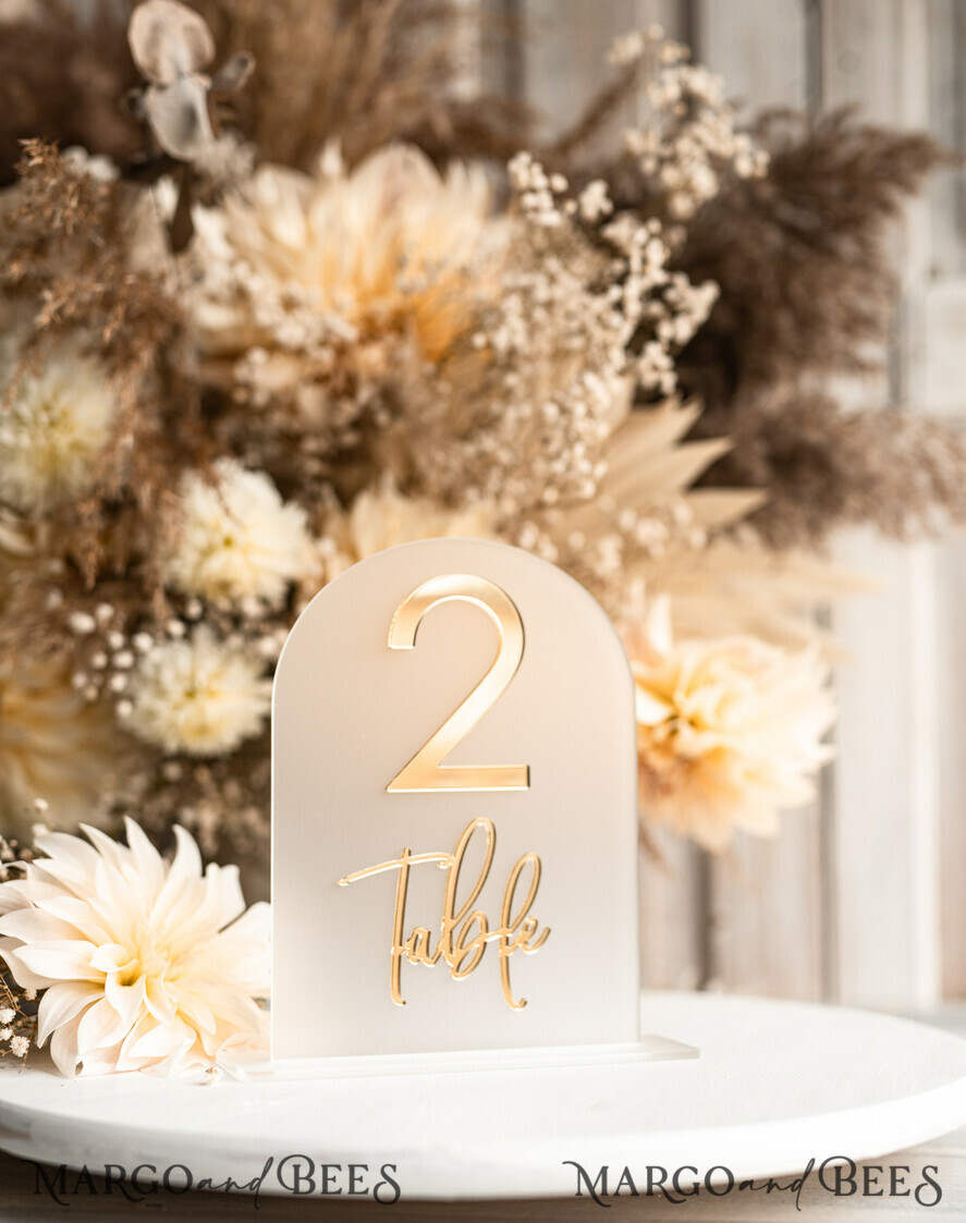 TABLE DECOR SIGNS Acrylic table decor Numbers Acrylic Arched Table Numbers, Frozen Acrylic And Gold Signs, Gold Plexi Table Numbers, Luxury Wedding Table Decor,Wedding Signage 3D Golden Mirror Table Numbers