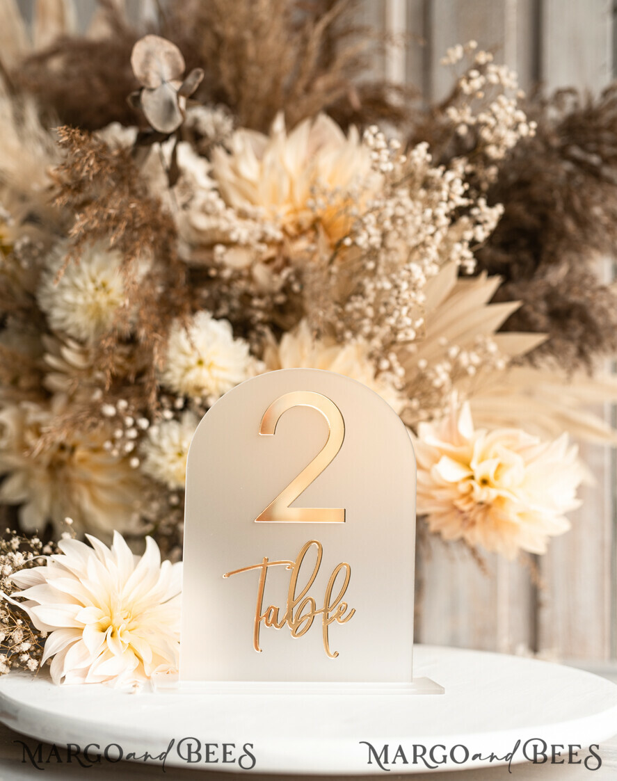 TABLE DECOR SIGNS Acrylic table decor Numbers Acrylic Arched Table Numbers, Frozen Acrylic And Gold Signs, Gold Plexi Table Numbers, Luxury Wedding Table Decor,Wedding Signage 3D Golden Mirror Table Numbers
