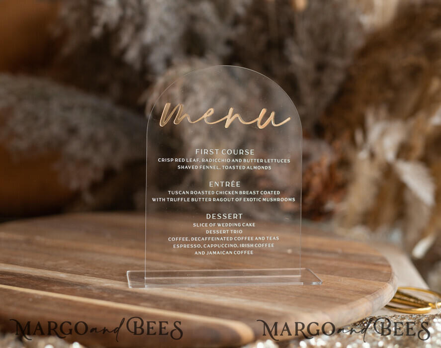 TABLE DECOR SIGNS Acrylic table decor Numbers Acrylic Arch Table menu, Clear Acrylic and gold Sign, Gold Plexi Table Numbers, Luxury Wedding Table Decor, Wedding Signage Golden table numbers, editable text