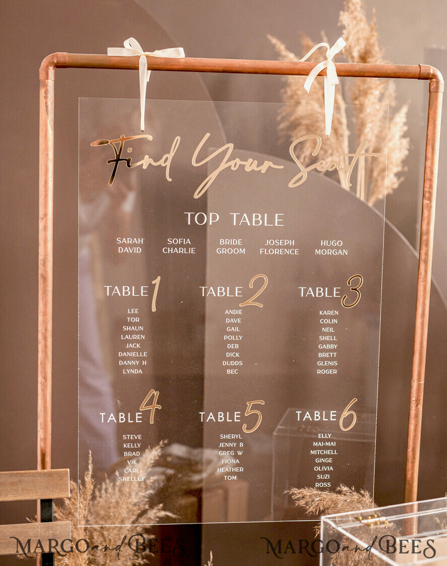 TABLE DECOR SIGNS Acrylic table decor Numbers Acrylic Arch Table menu, Clear Acrylic and gold Sign, Gold Plexi Table Numbers, Luxury Wedding Table Decor, Wedding Signage Golden table numbers, editable text