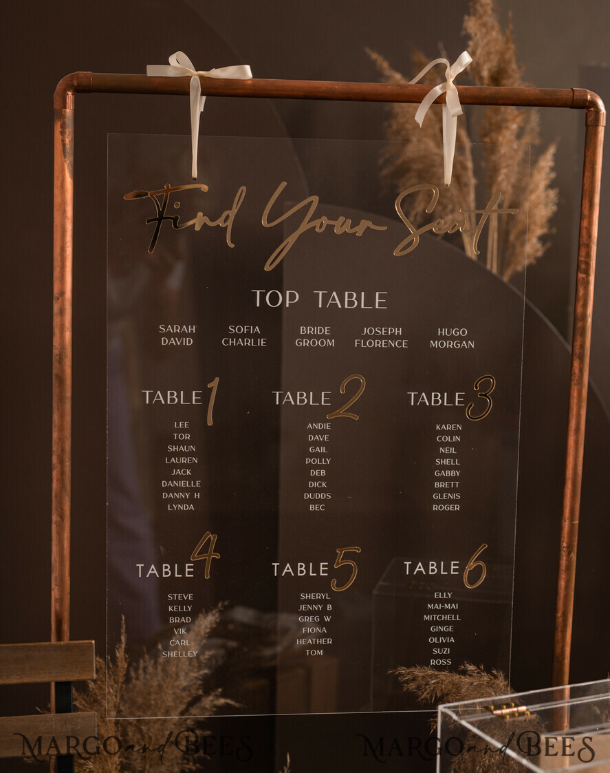 TABLE DECOR SIGNS Acrylic table decor Numbers Acrylic Arch Table menu, Clear Acrylic and gold Sign, Gold Plexi Table Numbers, Luxury Wedding Table Decor, Wedding Signage Golden table numbers, editable text