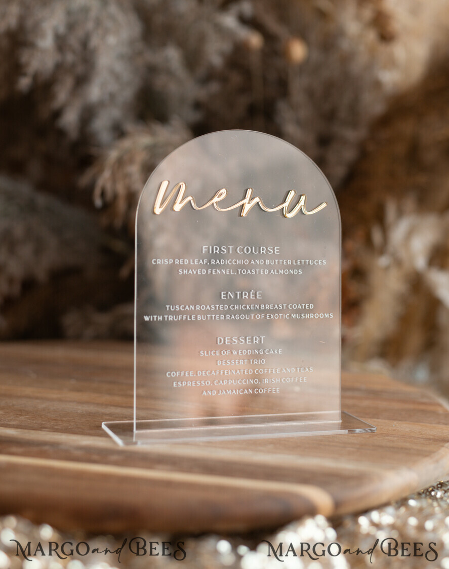 TABLE DECOR SIGNS Acrylic table decor Numbers Acrylic Arch Table menu, Clear Acrylic and gold Sign, Gold Plexi Table Numbers, Luxury Wedding Table Decor, Wedding Signage Golden table numbers, editable text