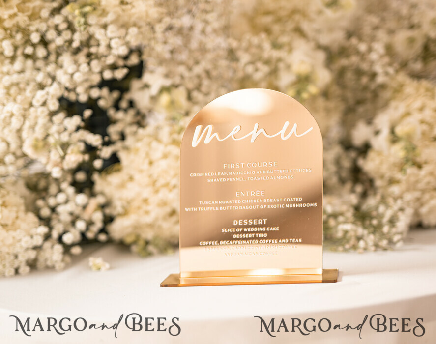 TABLE DECOR SIGNS Acrylic table decor Numbers Acrylic Arch Table menu, Gold Mirror Acrylic and gold Sign, Gold Plexi Table Numbers, Luxury Wedding Table Decor, 3D Wedding Signage Golden mirror table numbers
