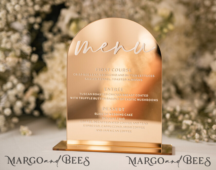 TABLE DECOR SIGNS Acrylic table decor Numbers Acrylic Arch Table menu, Gold Mirror Acrylic and gold Sign, Gold Plexi Table Numbers, Luxury Wedding Table Decor, 3D Wedding Signage Golden mirror table numbers