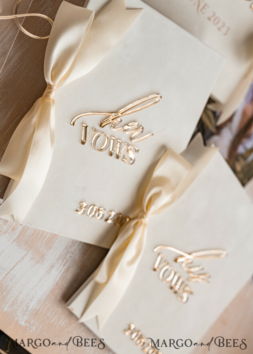 WEDDING VOWS Acrylic Clear Gold Bride & groom vow books, wedding vows, personalized vow booklets, his and her vow books, custom wedding vow cases, bridal shower gift