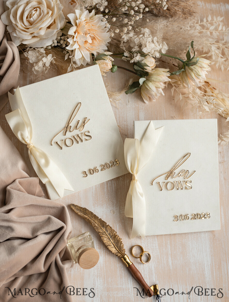 WEDDING VOWS Acrylic Clear Gold Bride & groom vow books, wedding vows, personalized vow booklets, his and her vow books, custom wedding vow cases, bridal shower gift
